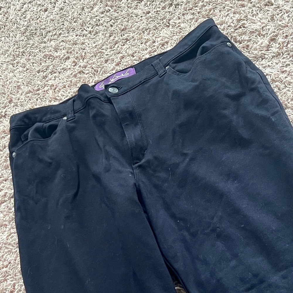 Gloria Vanderbilt Amanda‎ High Rise Tapered Jeans Black Size 18 Stretch Denim